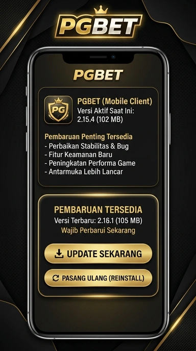 Tampilan riwayat versi pgbet